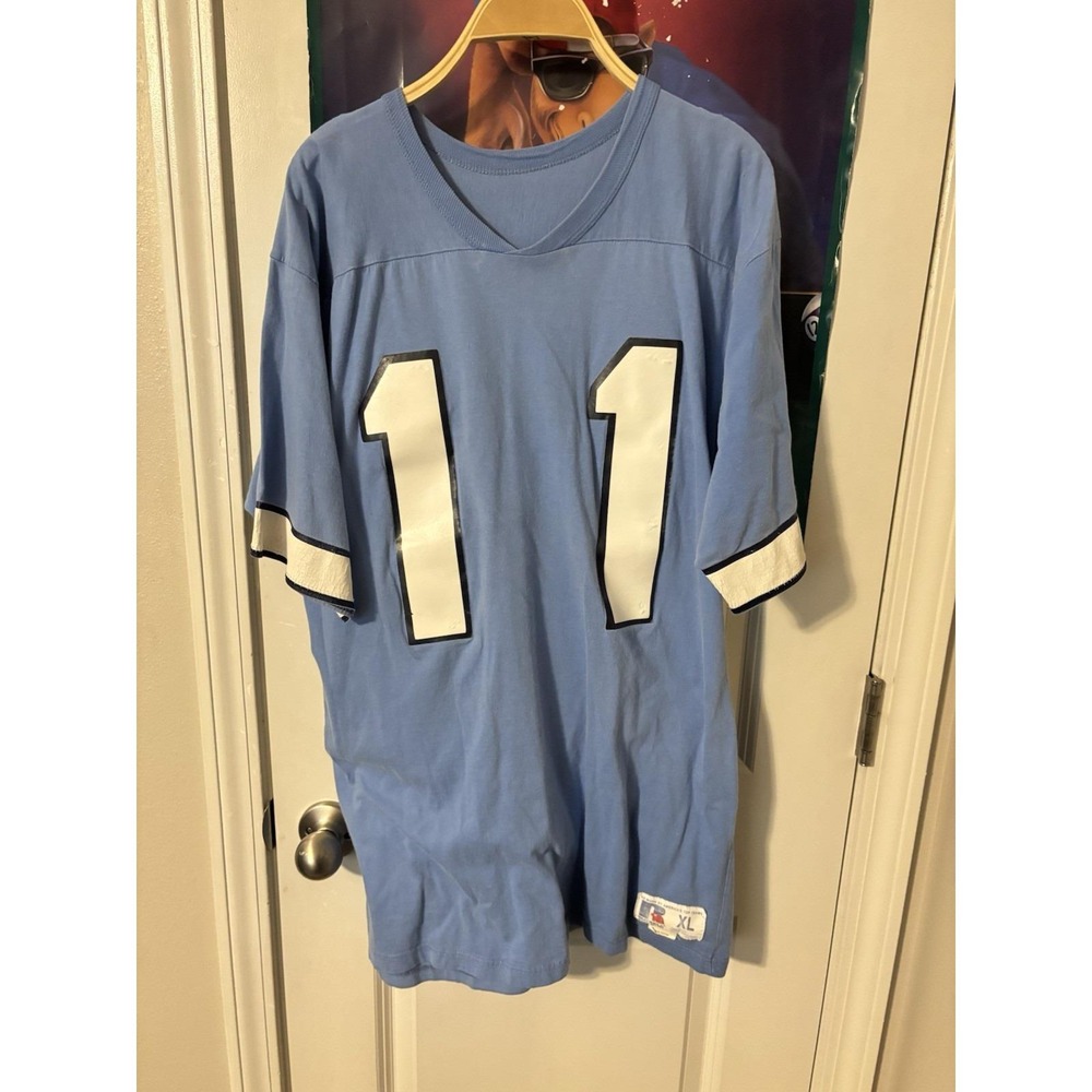 vintage unc tarheels #11 Football Jersey 70s 80s XL Blue Carolina NCAA Pickens